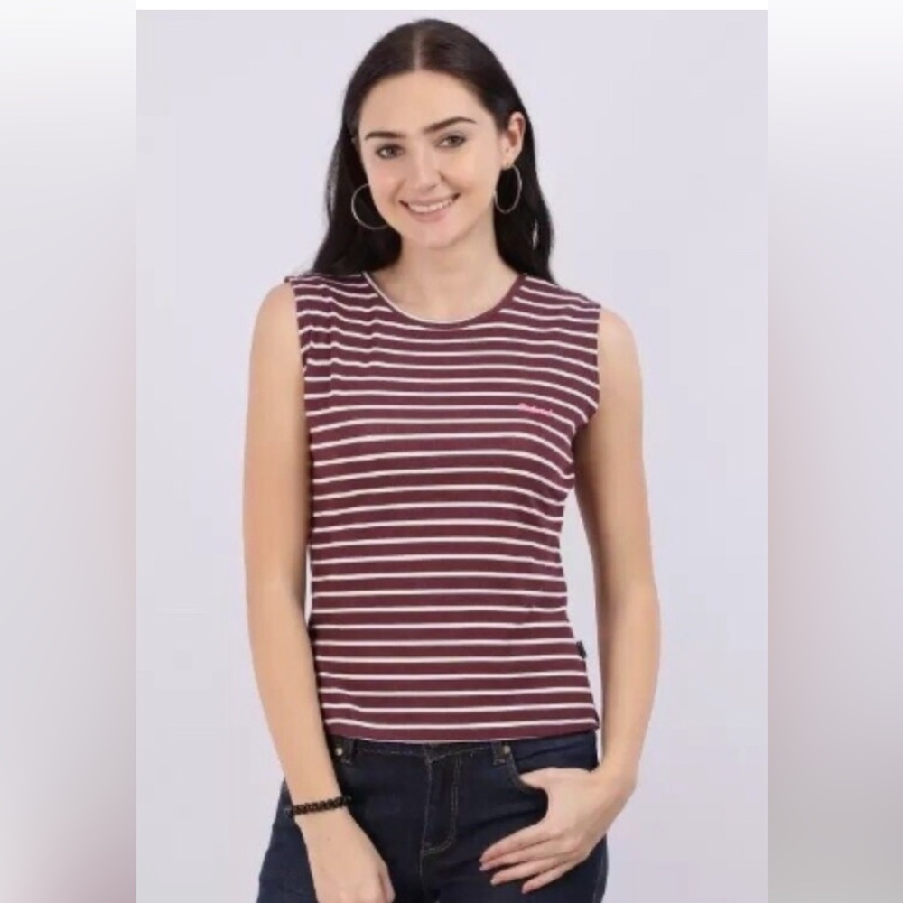 Banana Republic Women’s Striped Button Back Sleeveless Top